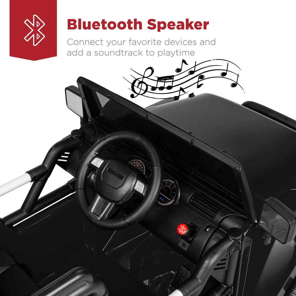 12V Kids Ride-On Truck Car Toy W/ 3 Speeds, LED, Remote, Bluetooth