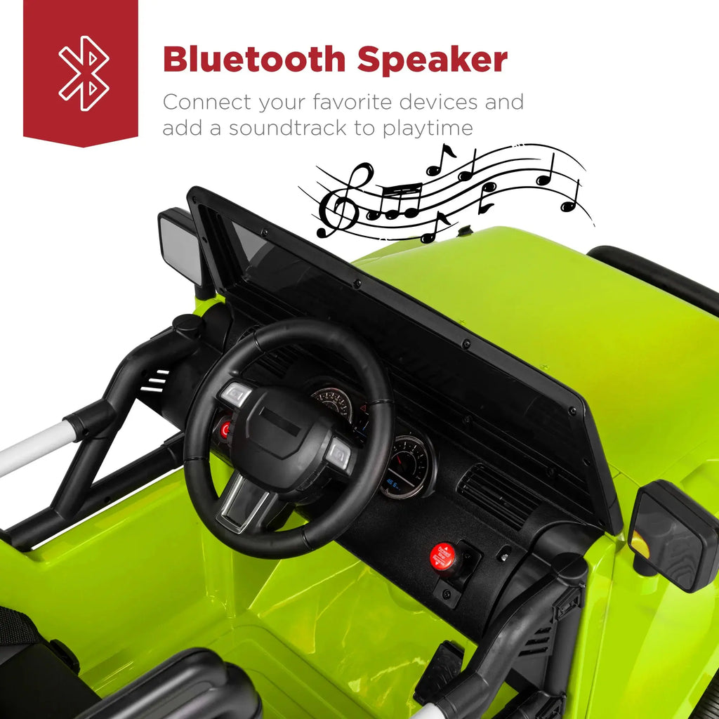 12V Kids Ride-On Truck Car Toy W/ 3 Speeds, LED, Remote, Bluetooth