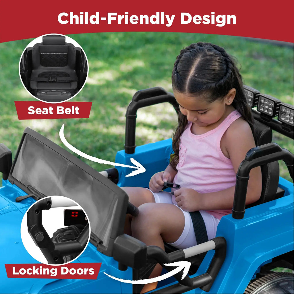 12V Kids Ride-On Truck Car Toy W/ 3 Speeds, LED, Remote, Bluetooth