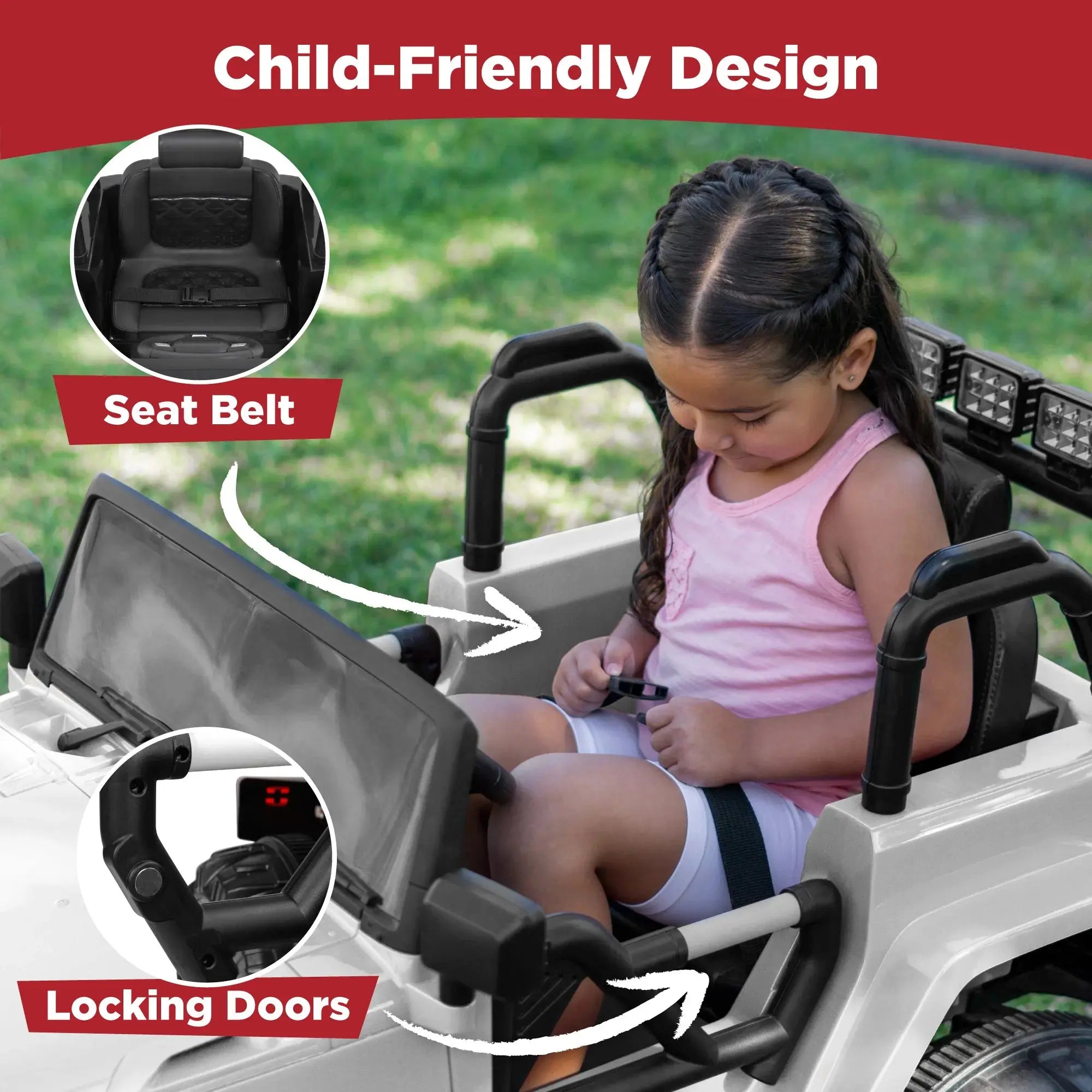 12V Kids Ride-On Truck Car Toy W/ 3 Speeds, LED, Remote, Bluetooth