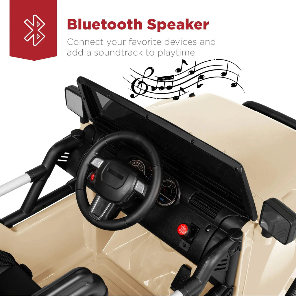 12V Kids Ride-On Truck Car Toy W/ 3 Speeds, LED, Remote, Bluetooth