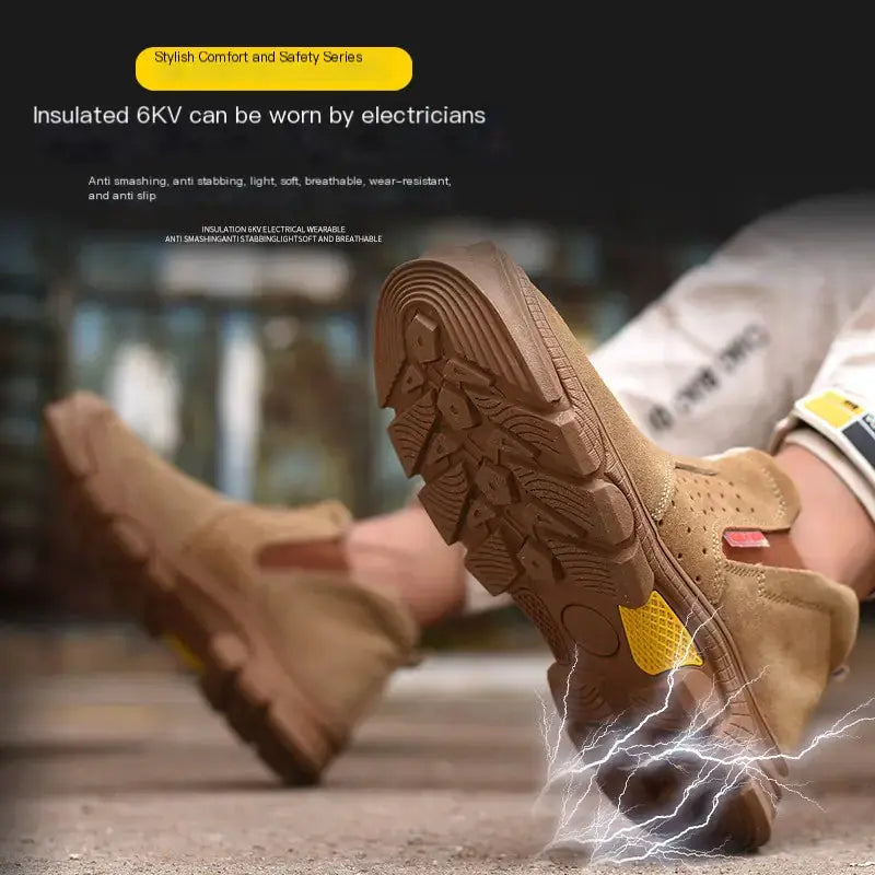 Insulated Cowhide Safety Shoes for Welding and Electrical Work - King's creation Insulated Cowhide Safety Shoes for Welding and Electrical Work