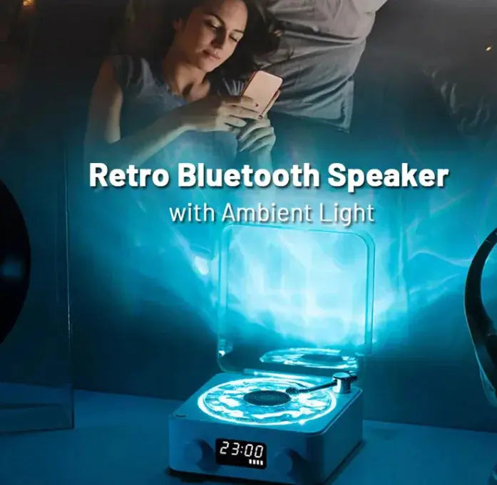 Bluetooth Retro Turntable Speaker with RGB Lights - King's creation Bluetooth Retro Turntable Speaker with RGB Lights