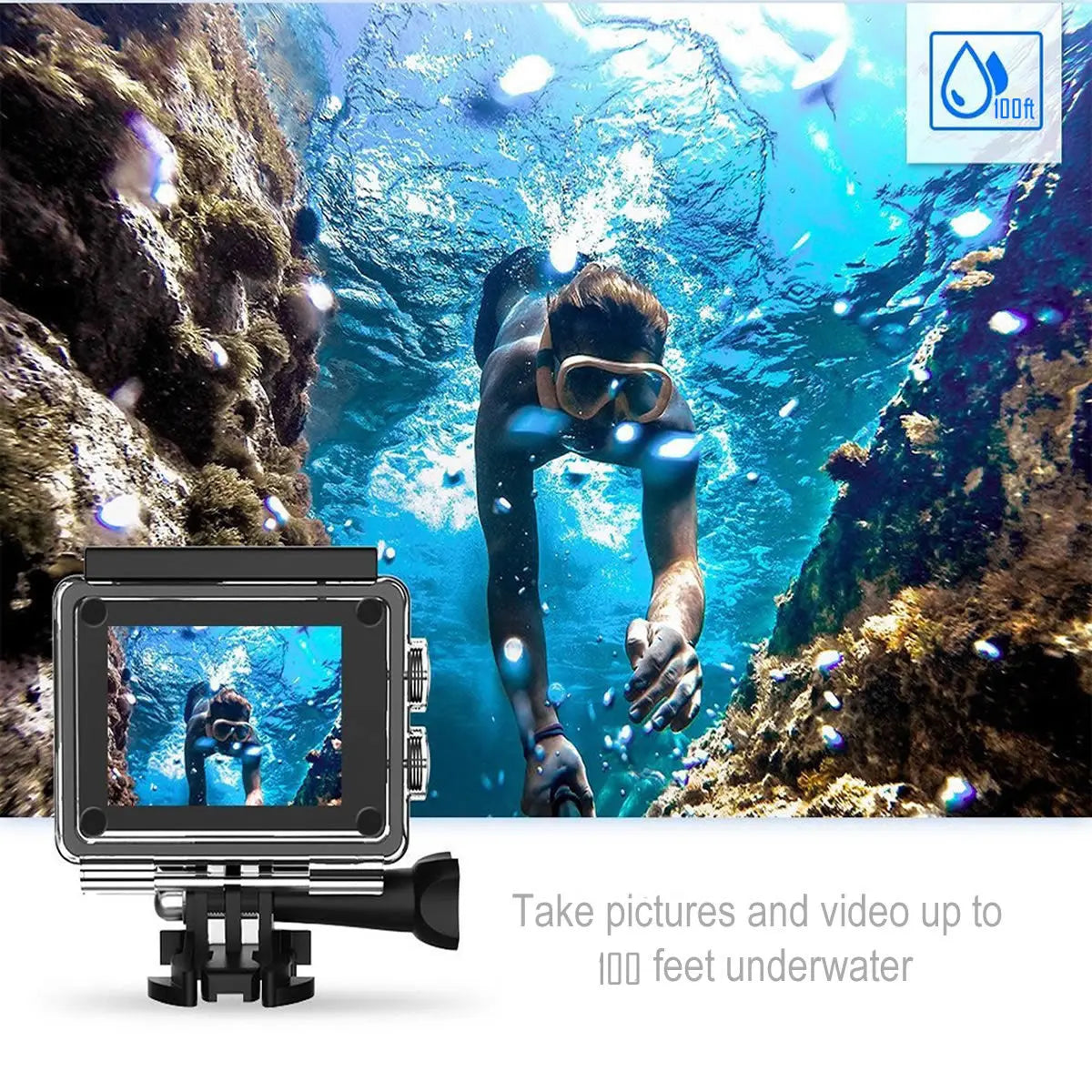 4K  Waterproof All Digital UHD WiFi Camera + RF Remote And Accessories - King's creation 4K  Waterproof All Digital UHD WiFi Camera + RF Remote And Accessories