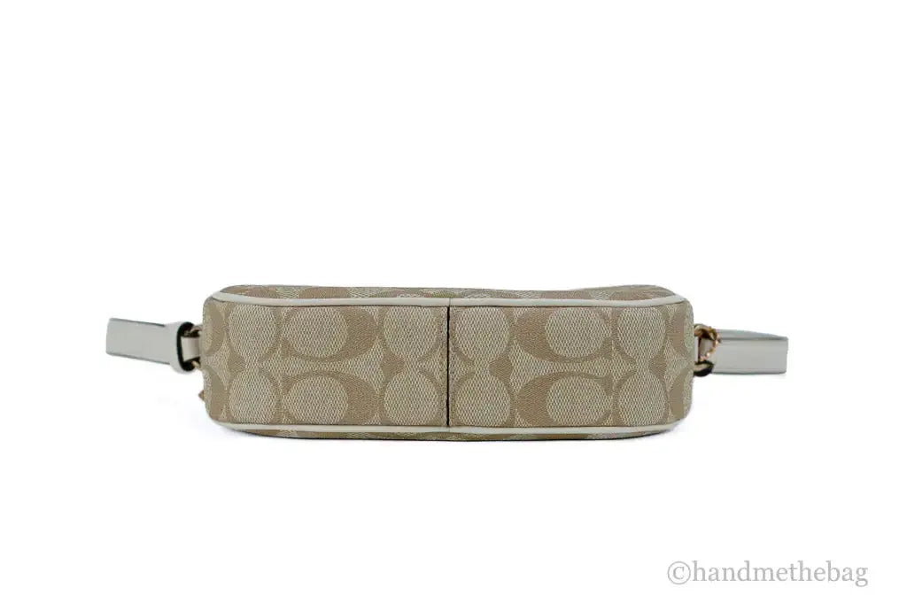 Coach (C9926) Jamie Mini Khaki Chalk Coated Canvas Camera Crossbody Handbag - King's creation Coach (C9926) Jamie Mini Khaki Chalk Coated Canvas Camera Crossbody Handbag