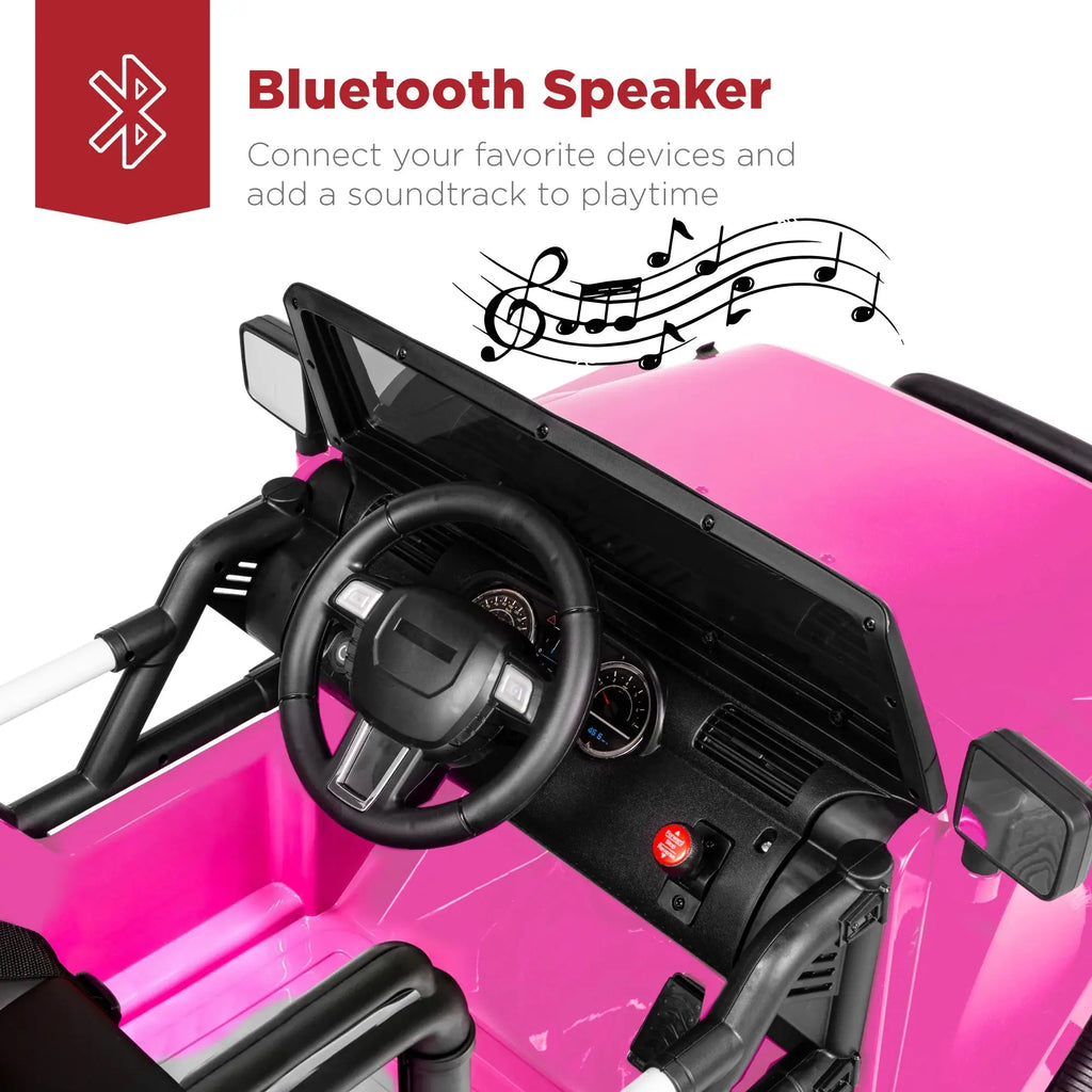 12V Kids Ride-On Truck Car Toy W/ 3 Speeds, LED, Remote, Bluetooth