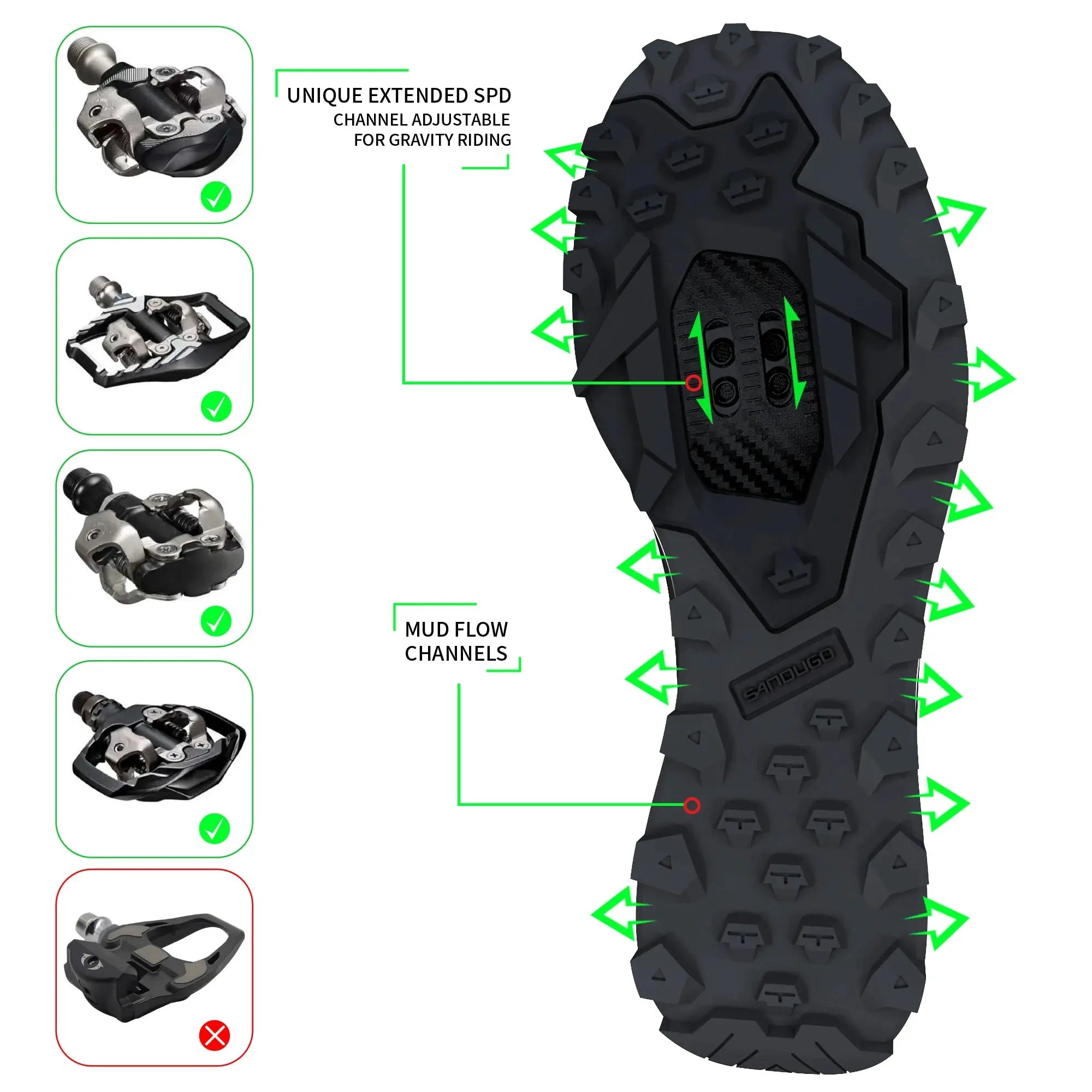 Cycling Shoes for Men Mountain Bike Mtb Cycle Shoes ,Suitable Mountain Biking Downhill Enduro Shoes Compatible with All 2 Bolt