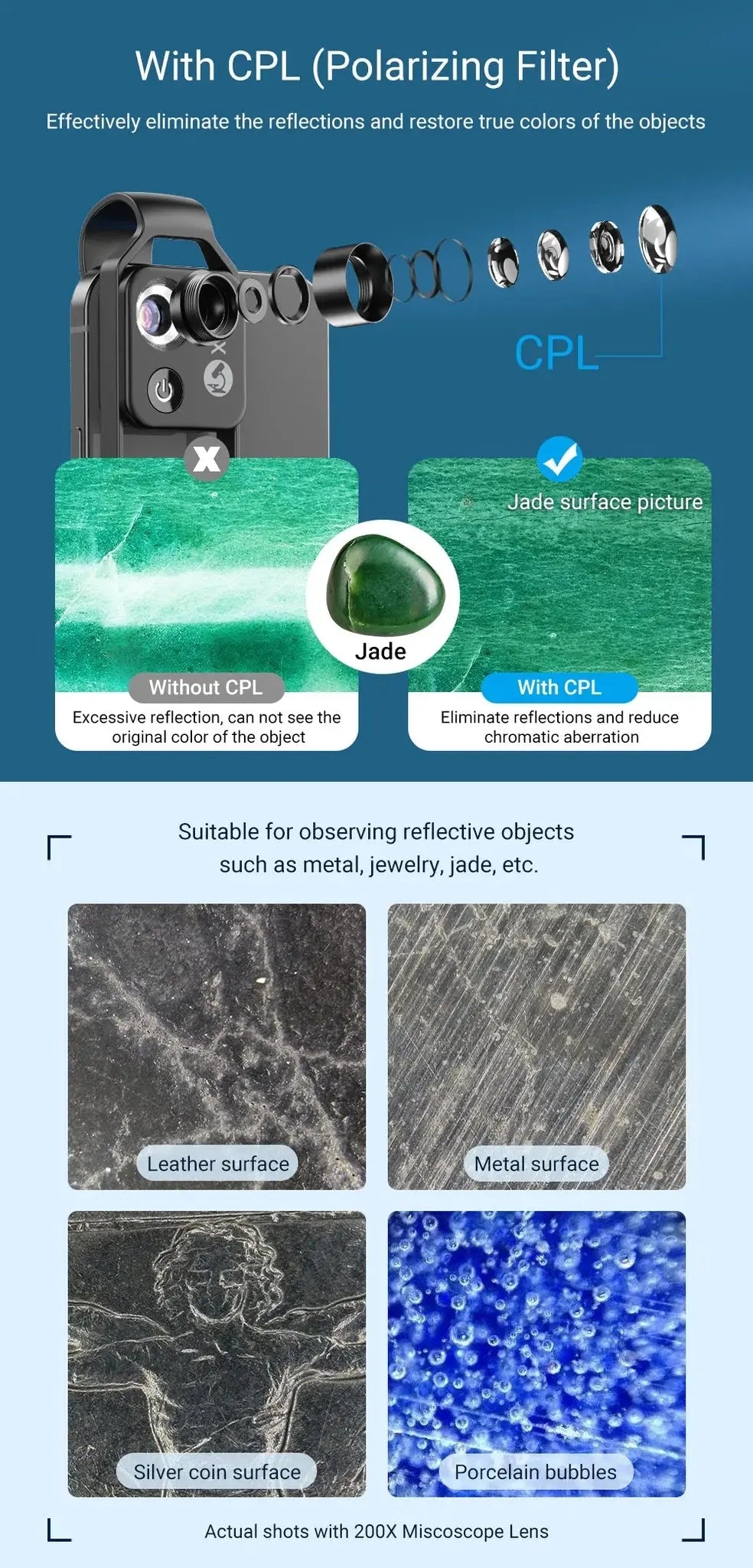 200X magnification Lens for Mobile Phone - King's creation 200X magnification Lens for Mobile Phone
