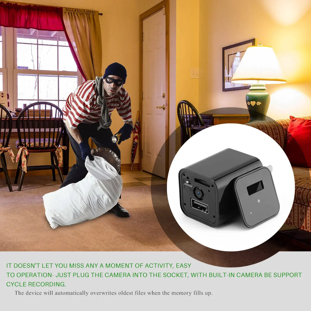 HD 1080P Hidden Camera USB Charger Home Security - King's creation HD 1080P Hidden Camera USB Charger Home Security