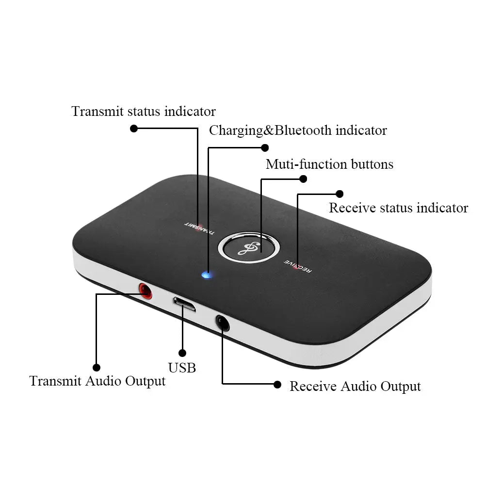 2 in 1 Bluetooth 4.1 Audio Transmitter & Receiver - King's creation 2 in 1 Bluetooth 4.1 Audio Transmitter & Receiver