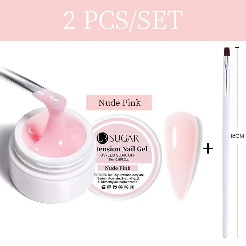 15Ml Extension Nail Gel Polish Nails Finger Form Clear Nude Pink Nail Art Camouflage Hard Gel Acrylic Nail Manicur