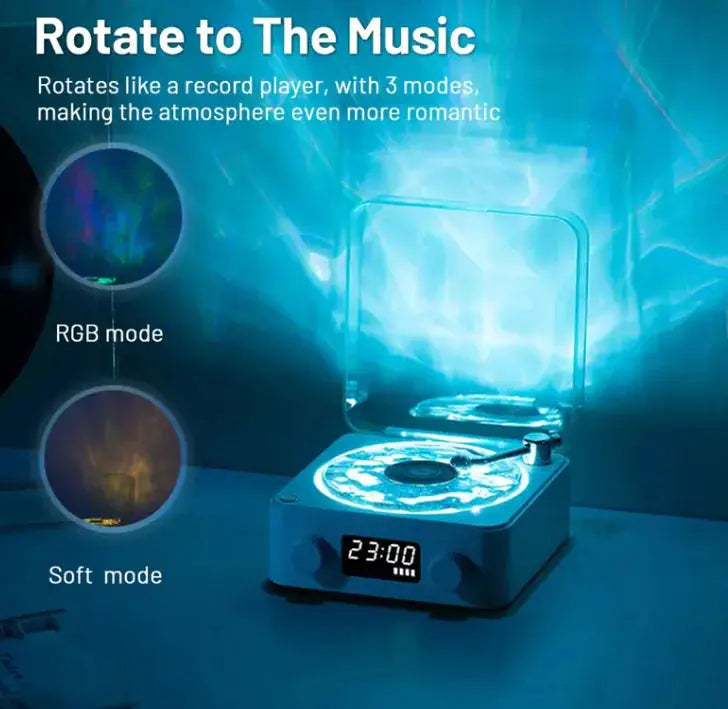 Bluetooth Retro Turntable Speaker with RGB Lights - King's creation Bluetooth Retro Turntable Speaker with RGB Lights