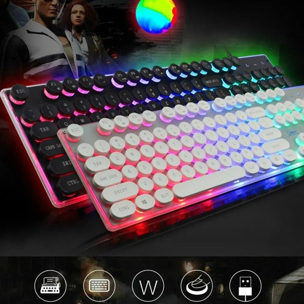 Dragon LED Backlight Gaming USB Wired Keyboard Mouse Set - King's creation Dragon LED Backlight Gaming USB Wired Keyboard Mouse Set