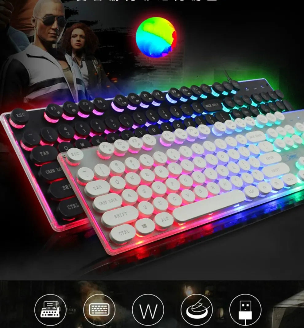 Dragon LED Backlight Gaming USB Wired Keyboard Mouse Set - King's creation Dragon LED Backlight Gaming USB Wired Keyboard Mouse Set