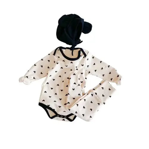 Baby Cartoon Print Pattern Soft Onesies Combo Trousers Sets - King's creation Baby Cartoon Print Pattern Soft Onesies Combo Trousers Sets