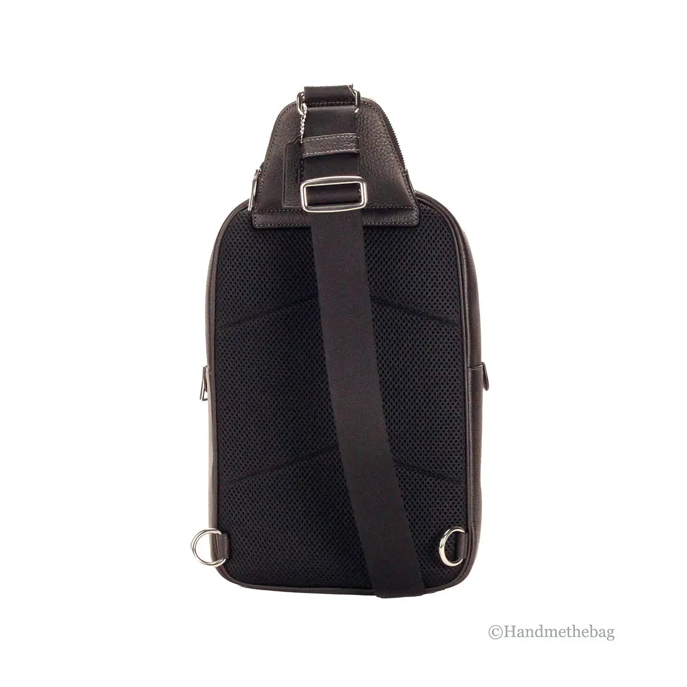 Coach Ethan Black Leather Sling Pack Shoulder Bag - King's creation Coach Ethan Black Leather Sling Pack Shoulder Bag